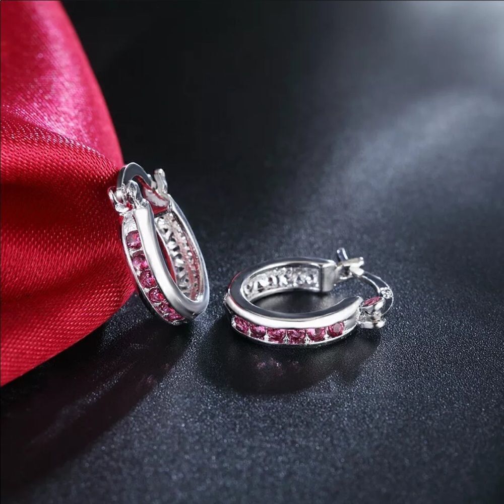 The Prize earrings in red rose noble crystal zircon & sterling Silver